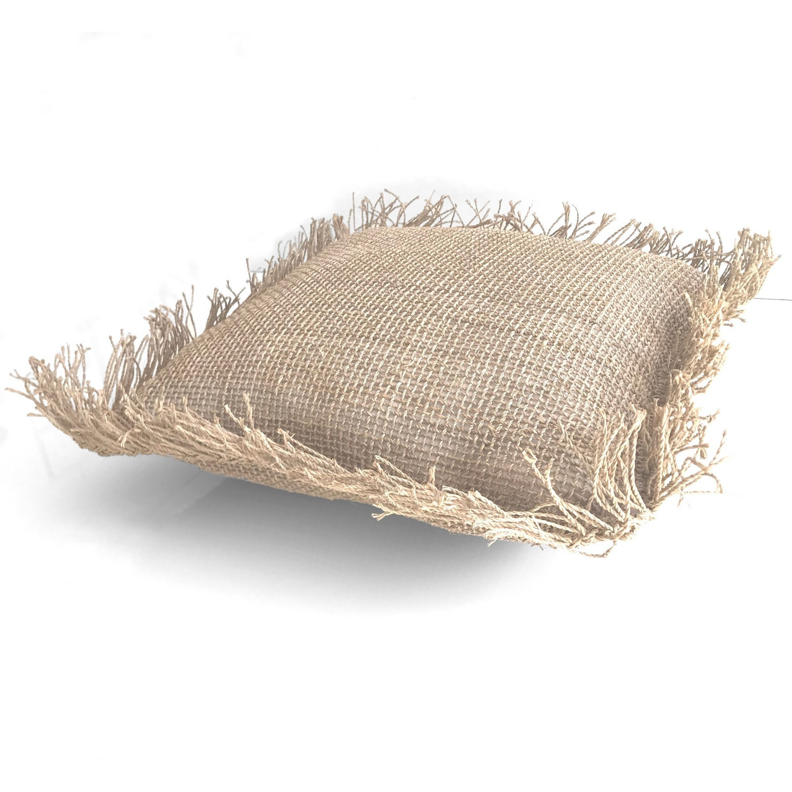 Cuscino SUMBA LIGHT BROWN 100% Juta a maglia grande Marrone Chiaro cm 40 40 H10