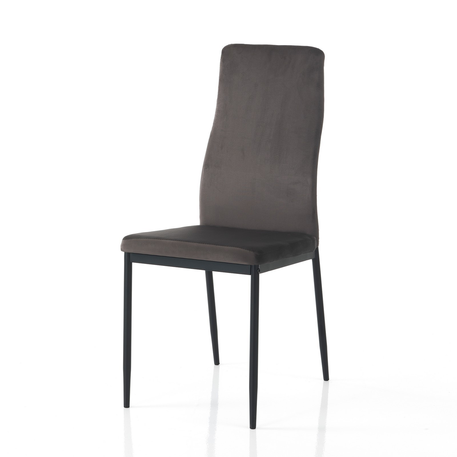 Sedia VANDA GRIGIA velluto di colore Girio scuro cm H95 L41 P53