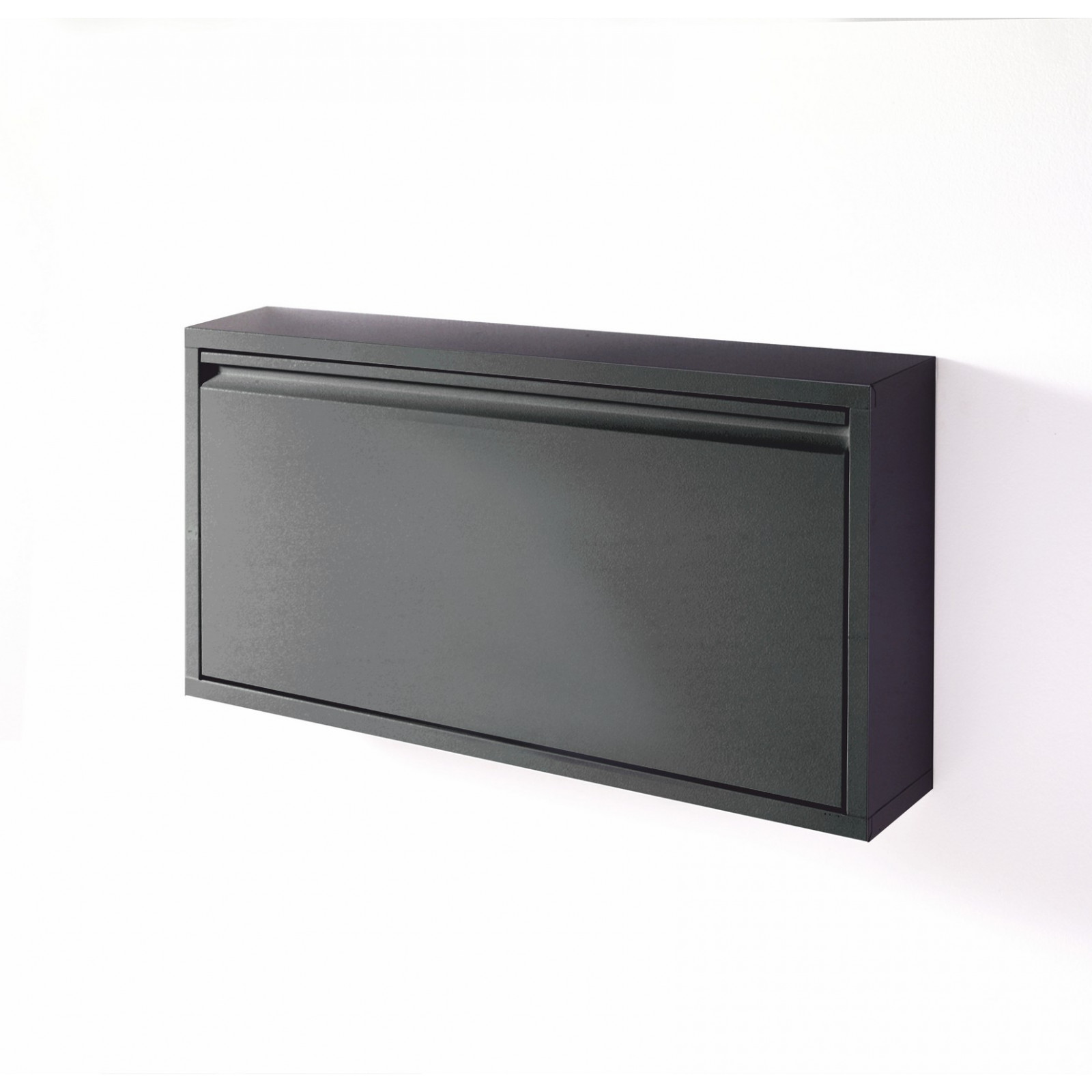 Scarpiera A parete 1 anta FOX DARK GREY metallo colore Antracite H37,5 L75 P12,5