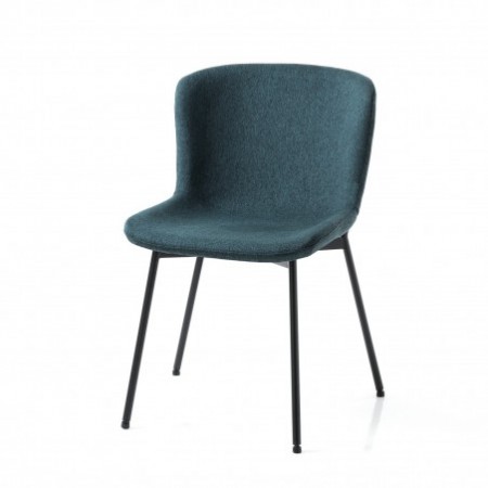 Sedia BARBARA TESSUTO BLU colore Blu Laguna non sfoderabile piedino inclinabile cm H80 L50 P60