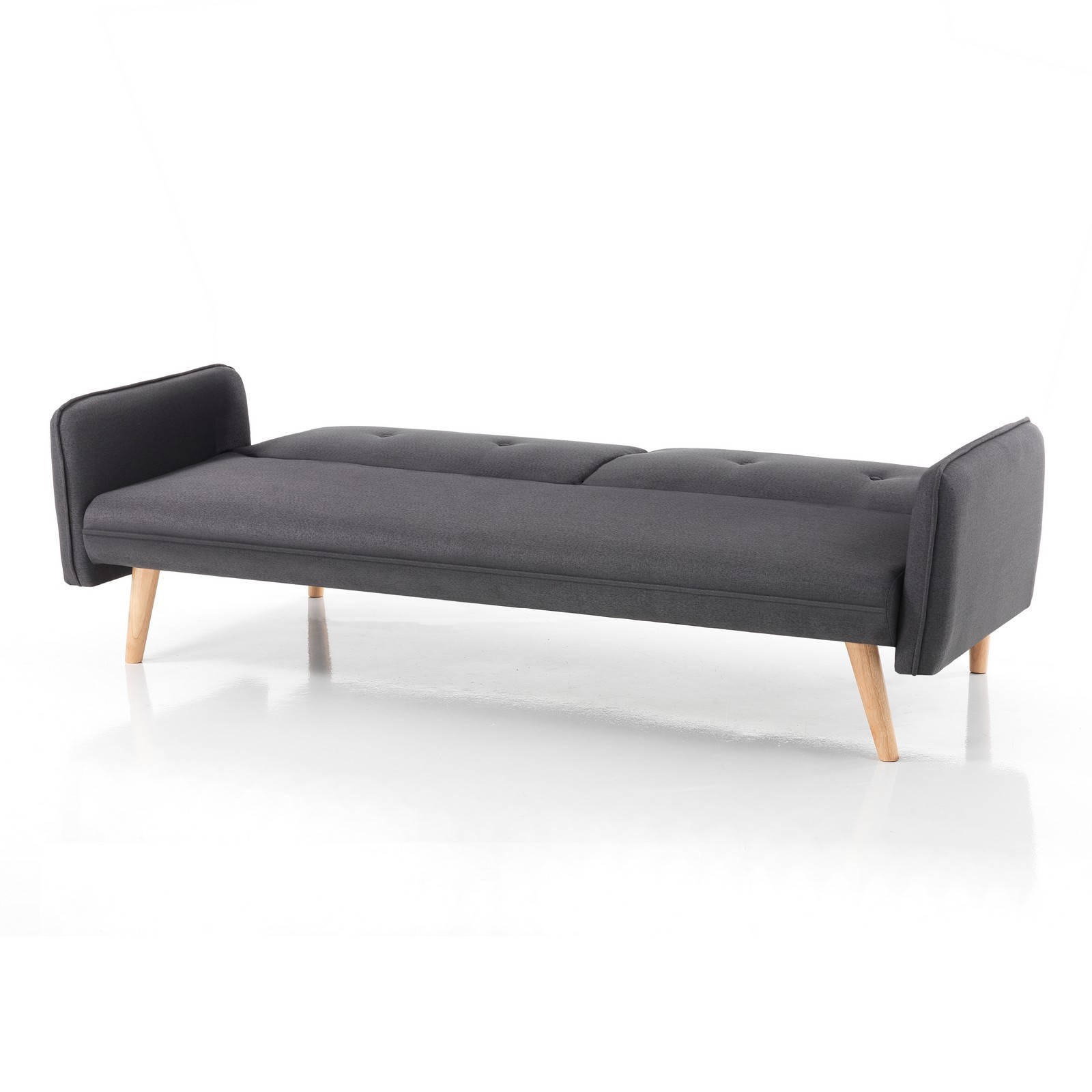 Divano - letto LUCRY schienale reclinabile  3 posizioni (divano / relax / letto) tessuto di colore Grigio L190 P90 H80