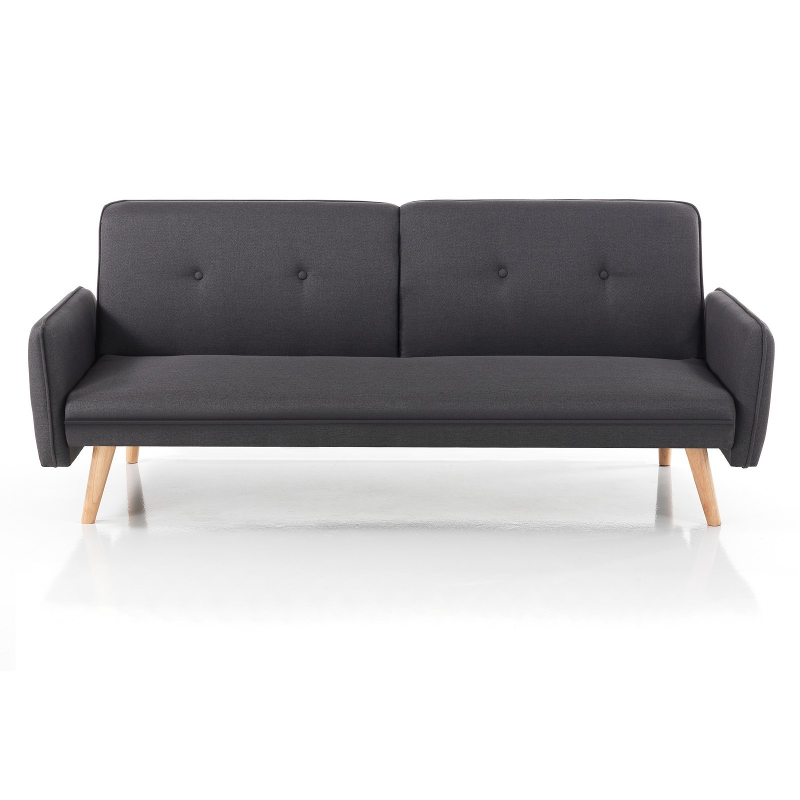 Divano - letto LUCRY schienale reclinabile  3 posizioni (divano / relax / letto) tessuto di colore Grigio L190 P90 H80