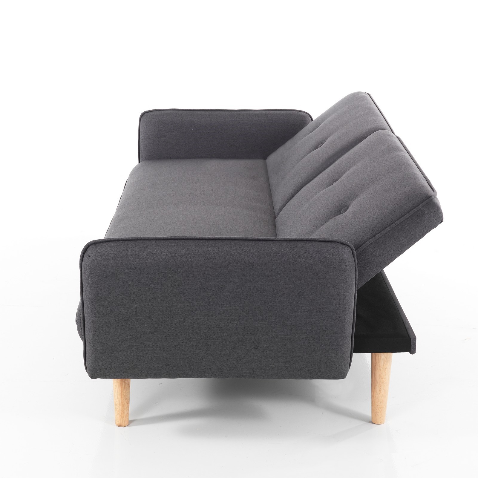 Divano - letto LUCRY schienale reclinabile  3 posizioni (divano / relax / letto) tessuto di colore Grigio L190 P90 H80