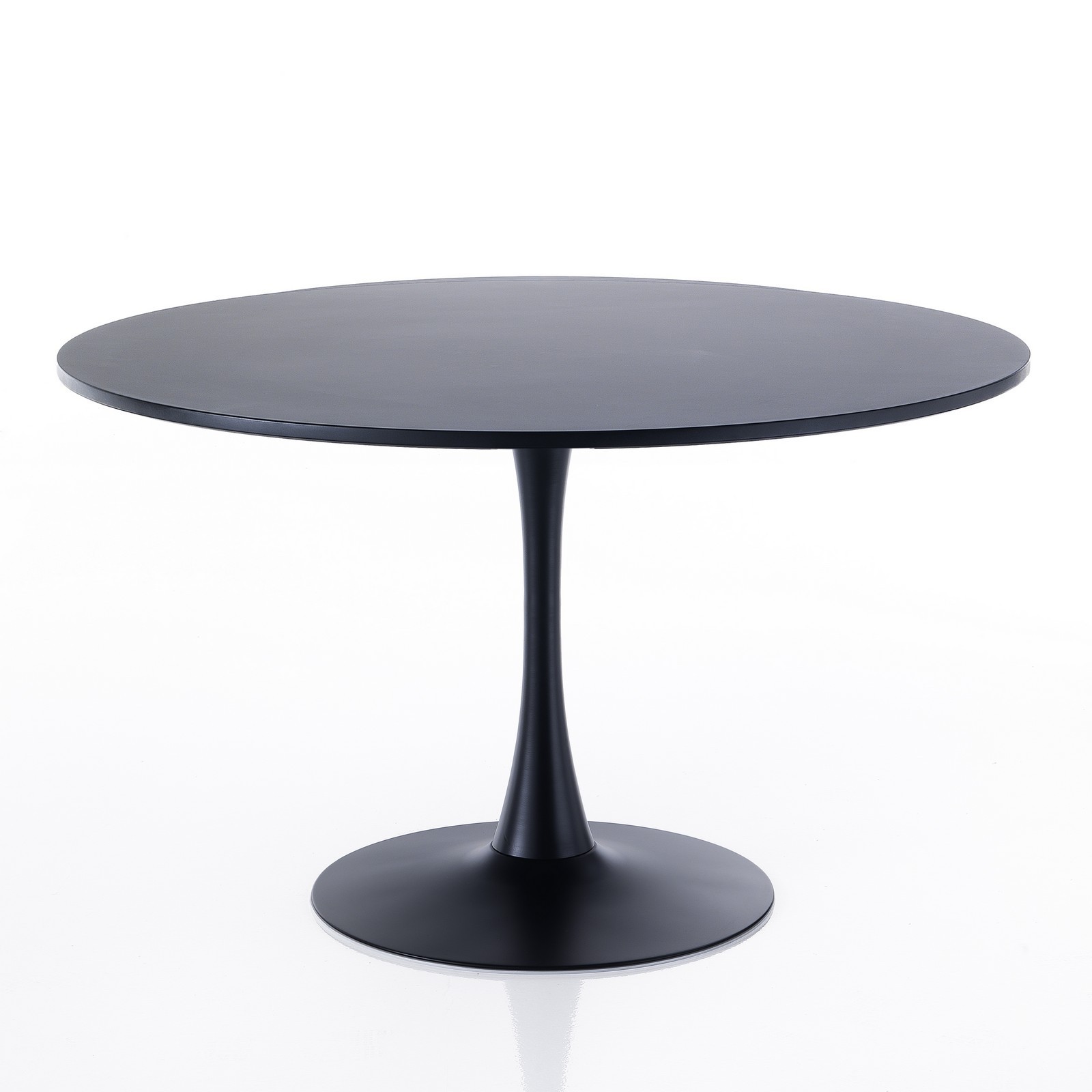Tavolo rotondo ADDISON 120 BLACK acciaio verniciato Nero opaco piano MDF verniciato Nero opaco H74 D120