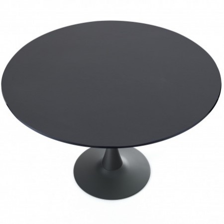 Tavolo rotondo ADDISON 120 BLACK acciaio verniciato Nero opaco piano MDF verniciato Nero opaco H74 D120