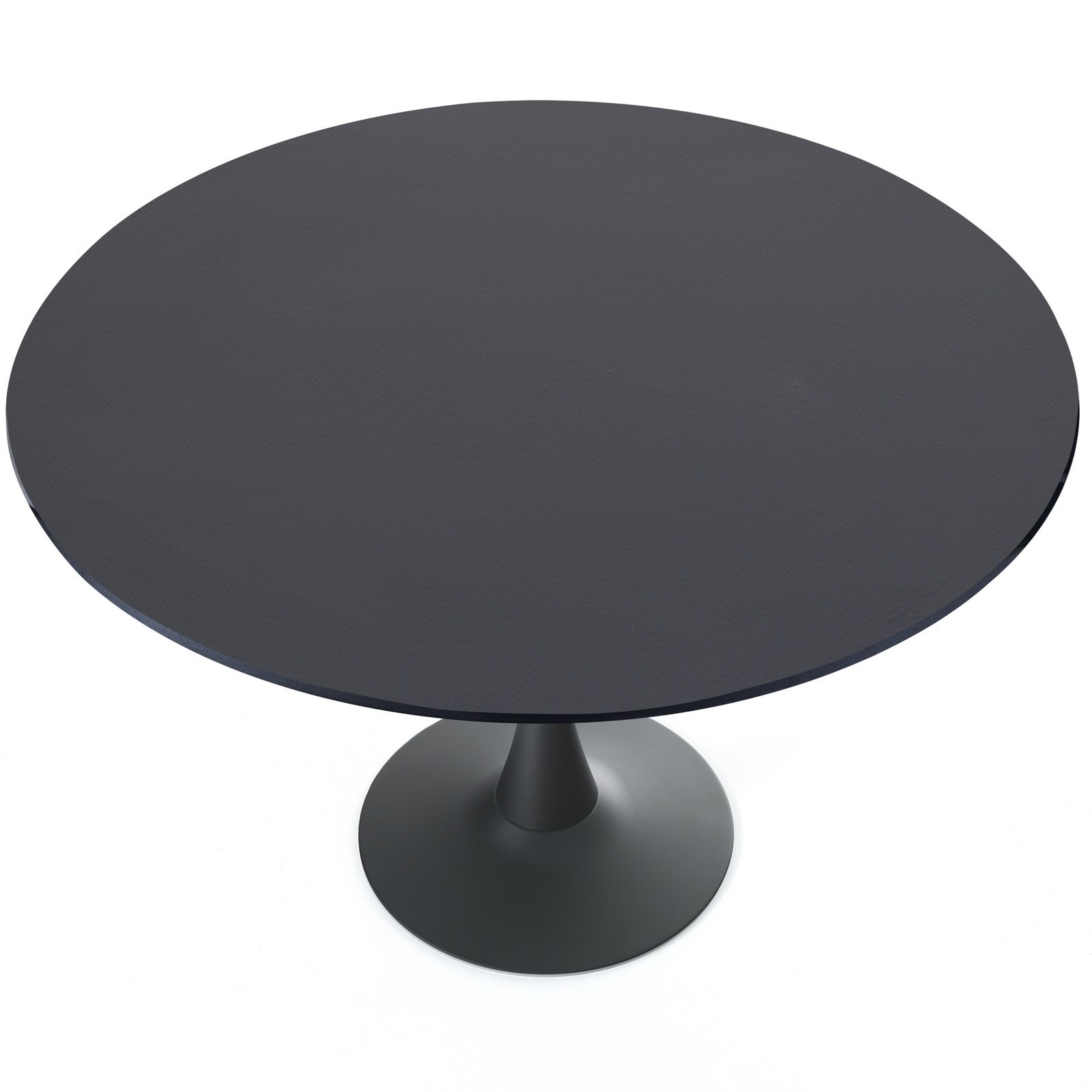 Tavolo rotondo ADDISON 120 BLACK acciaio verniciato Nero opaco piano MDF verniciato Nero opaco H74 D120