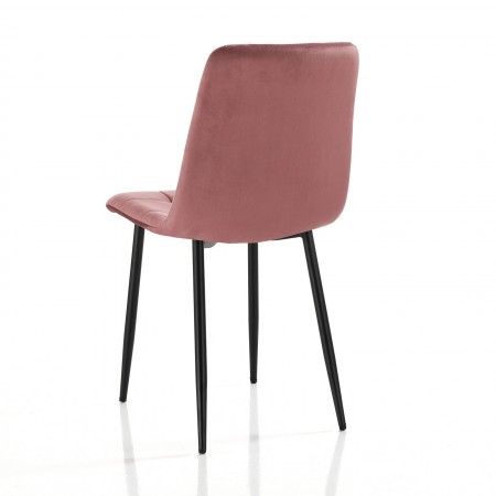 Sedia LUCREZIA ROSA tessuto effetto velluto di microfibra di colore Rosa cipria cm H85 L42 P53
