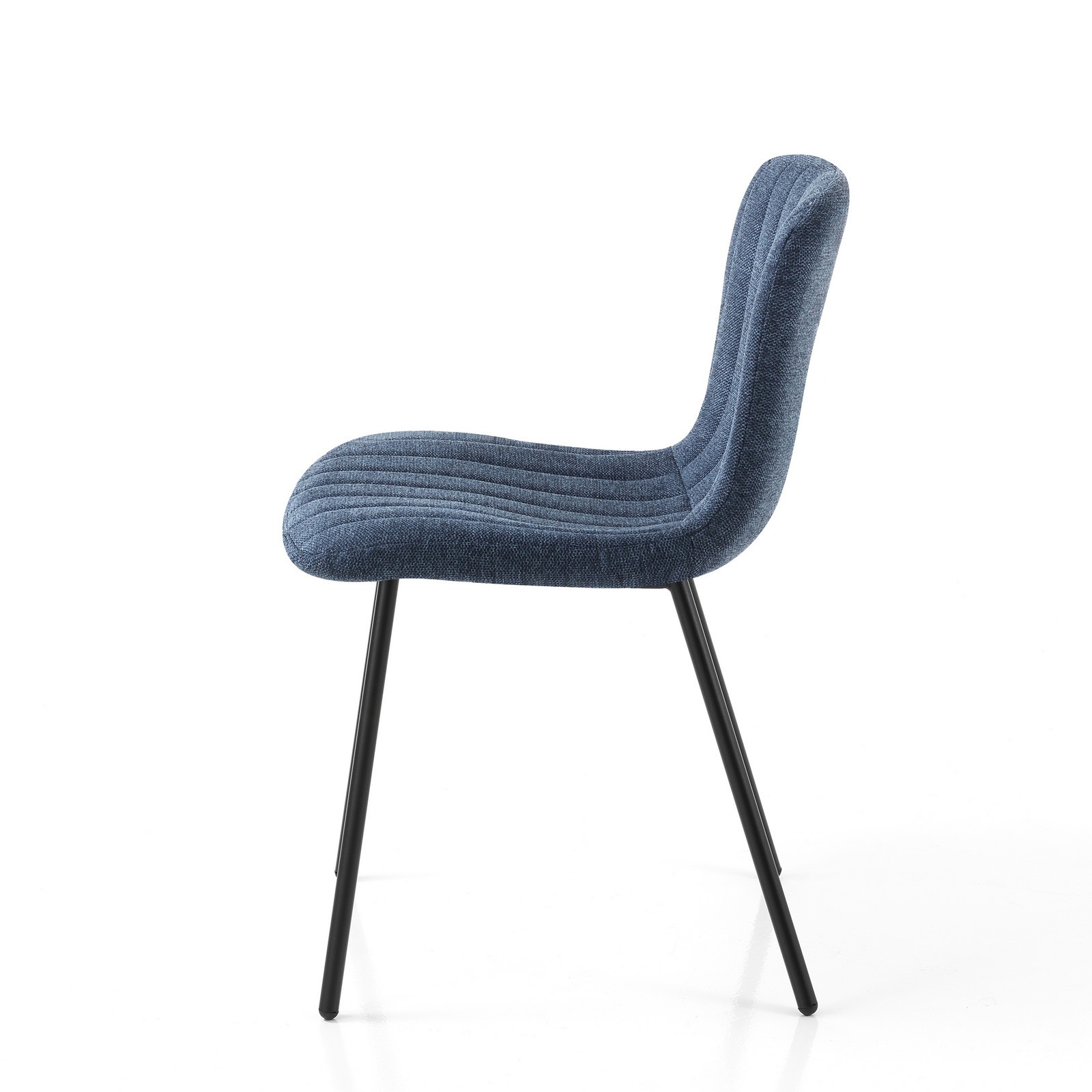 Sedia SARAH BLU tessuto Blu struttura metallo Nero opaco H77 L43 P53
