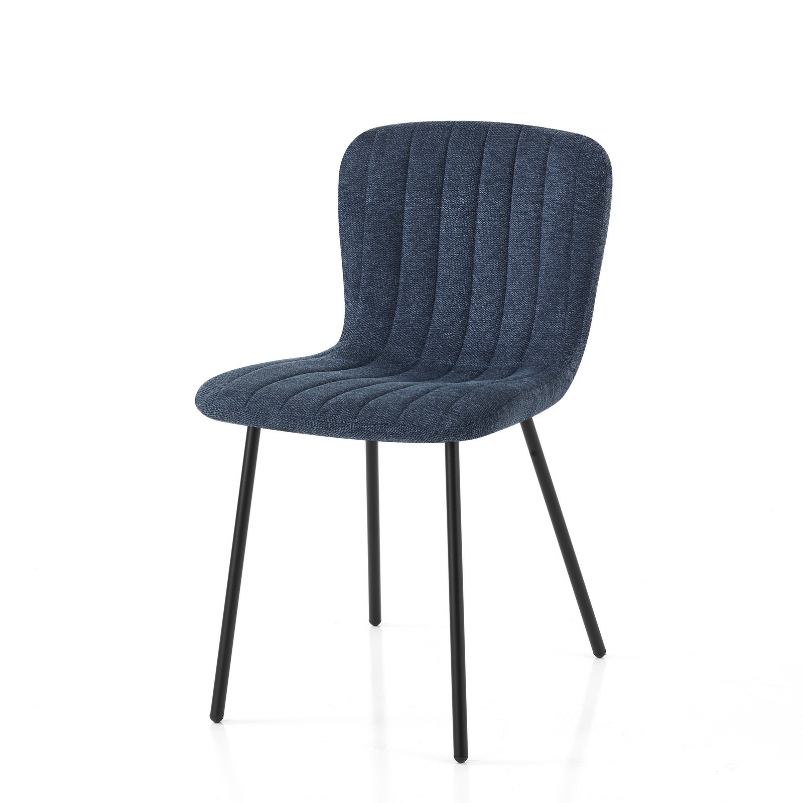 Sedia SARAH BLU tessuto Blu struttura metallo Nero opaco H77 L43 P53