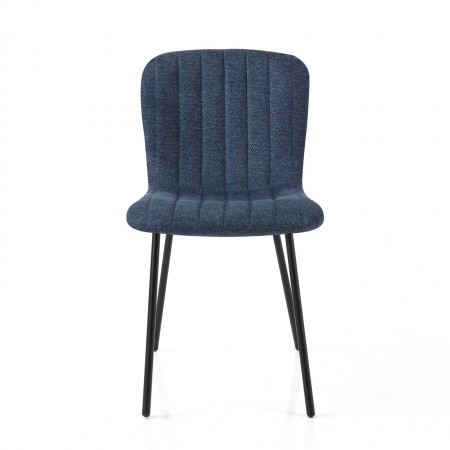 Sedia SARAH BLU tessuto Blu struttura metallo Nero opaco H77 L43 P53
