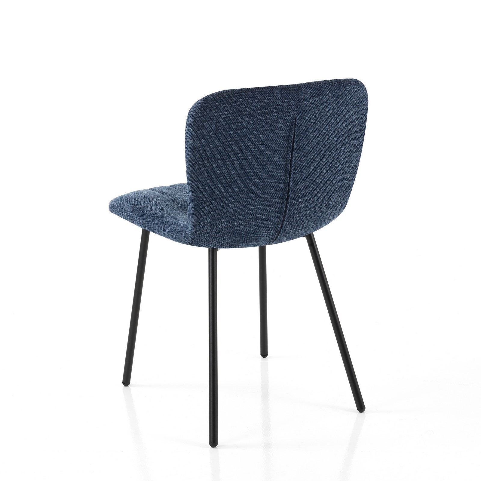 Sedia SARAH BLU tessuto Blu struttura metallo Nero opaco H77 L43 P53
