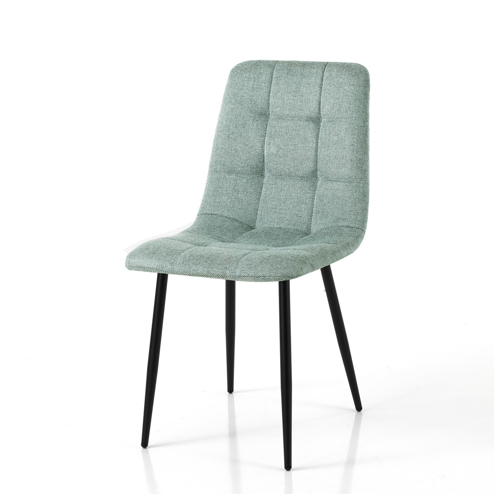 Sedia LUCREZIA VERDE MENTA tessuto Verde Menta struttura metallo Nero opaco H85 L42 P53