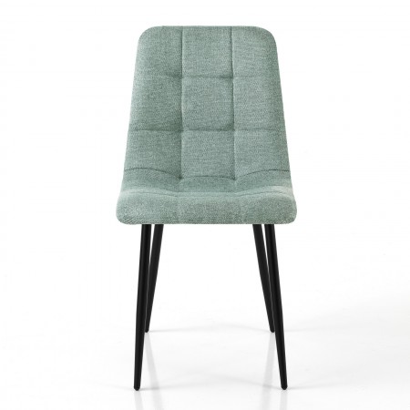 Sedia LUCREZIA VERDE MENTA tessuto Verde Menta struttura metallo Nero opaco H85 L42 P53