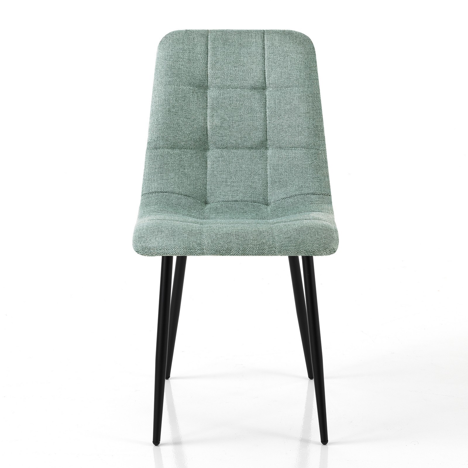 Sedia LUCREZIA VERDE MENTA tessuto Verde Menta struttura metallo Nero opaco H85 L42 P53