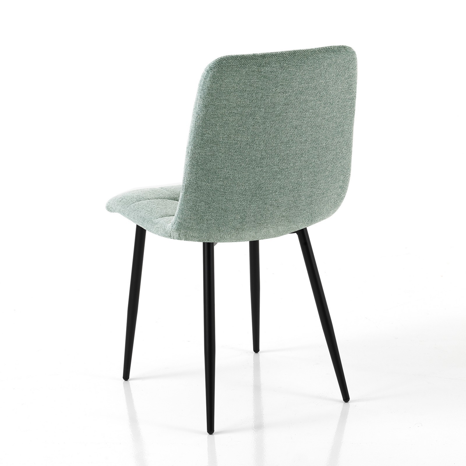 Sedia LUCREZIA VERDE MENTA tessuto Verde Menta struttura metallo Nero opaco H85 L42 P53
