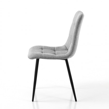 Sedia LUCREZIA GRIGIA tessuto Grigio struttura metallo Nero opaco H85 L42 P53