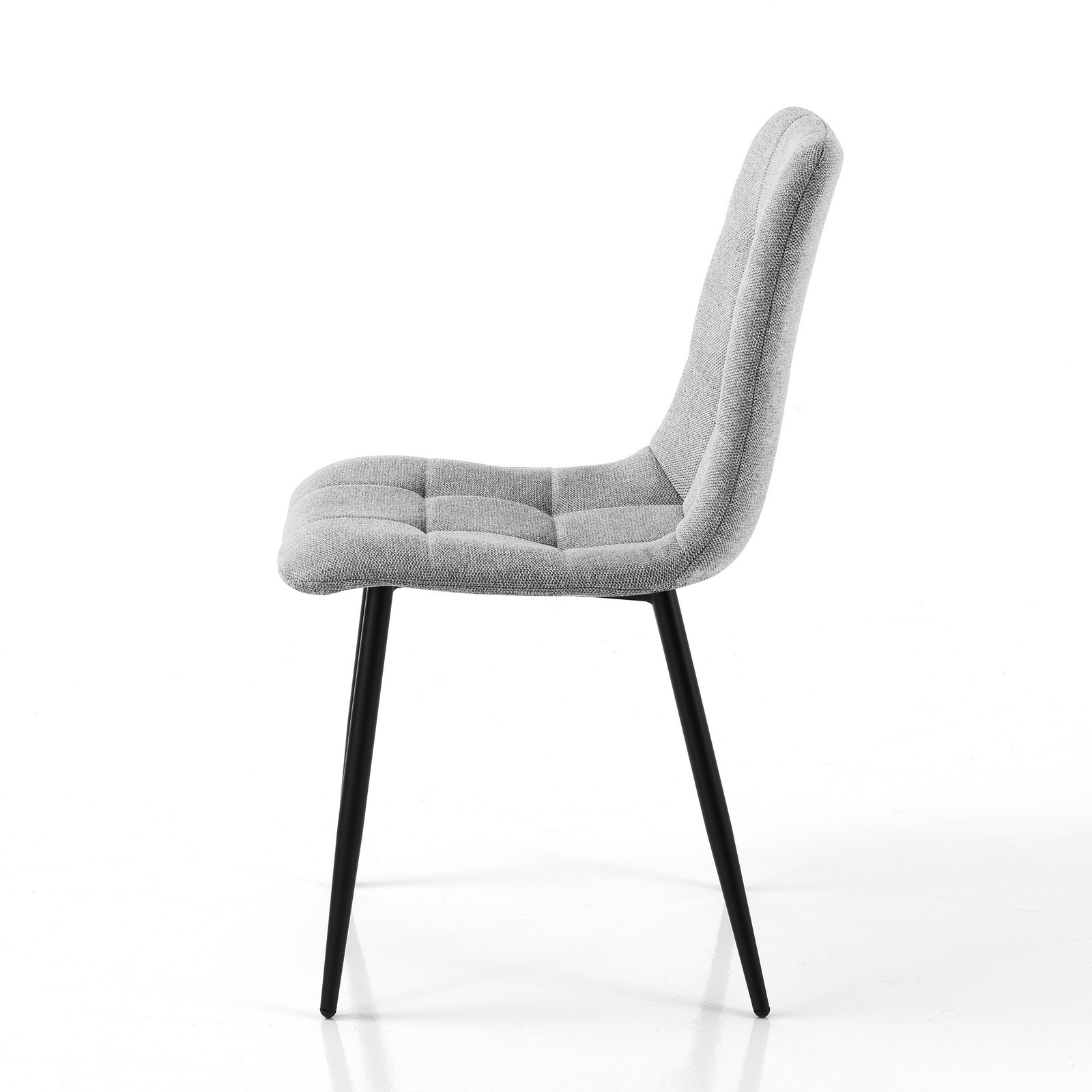 Sedia LUCREZIA GRIGIA tessuto Grigio struttura metallo Nero opaco H85 L42 P53