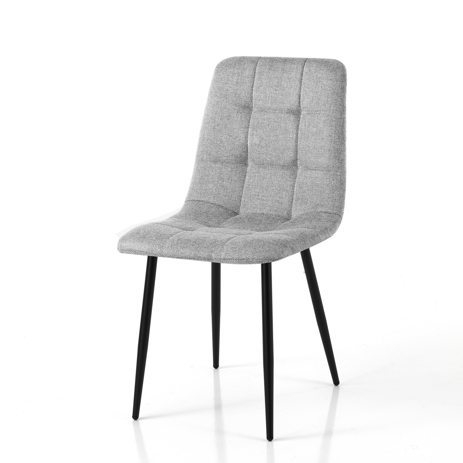 Sedia LUCREZIA GRIGIA tessuto Grigio struttura metallo Nero opaco H85 L42 P53