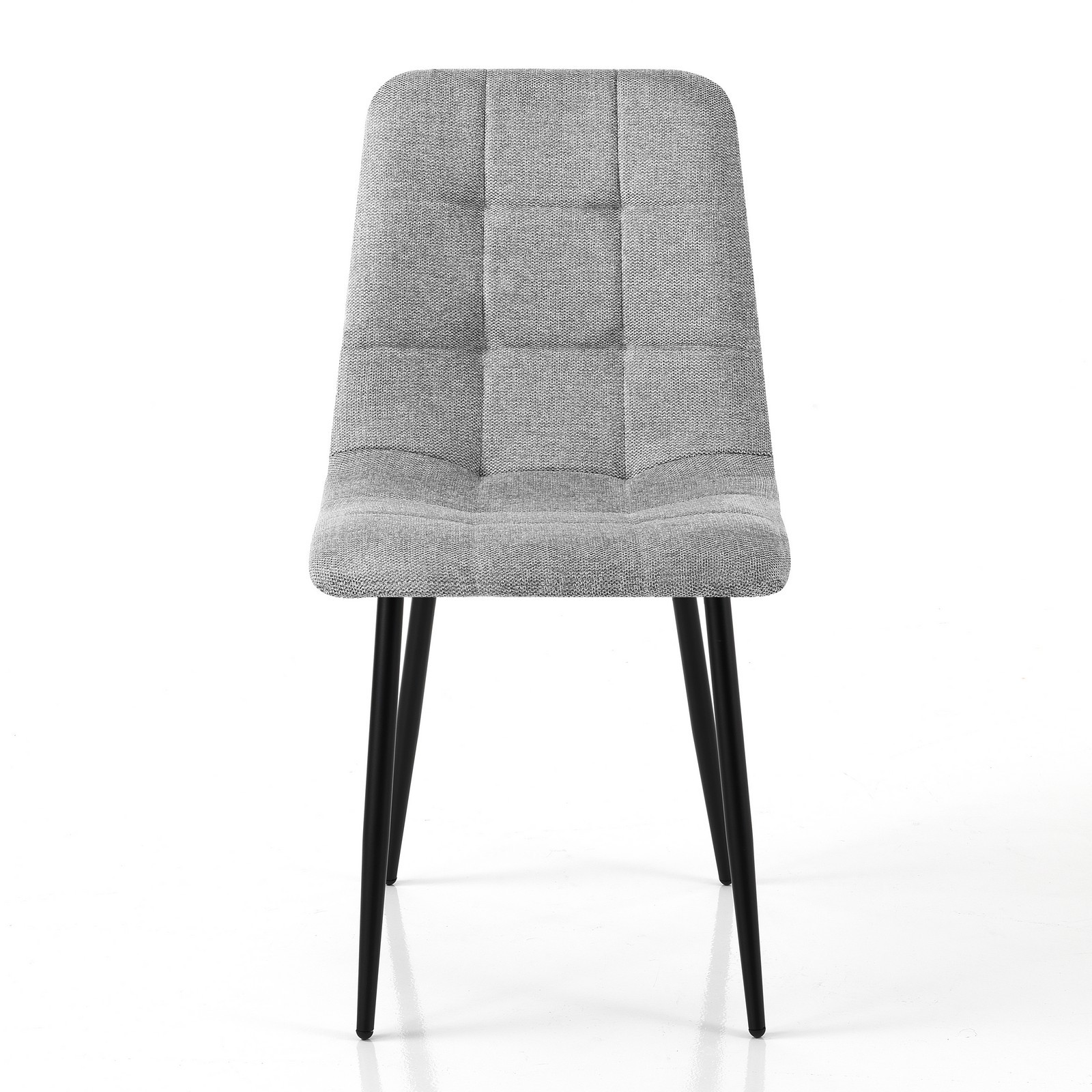 Sedia LUCREZIA GRIGIA tessuto Grigio struttura metallo Nero opaco H85 L42 P53
