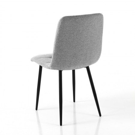 Sedia LUCREZIA GRIGIA tessuto Grigio struttura metallo Nero opaco H85 L42 P53