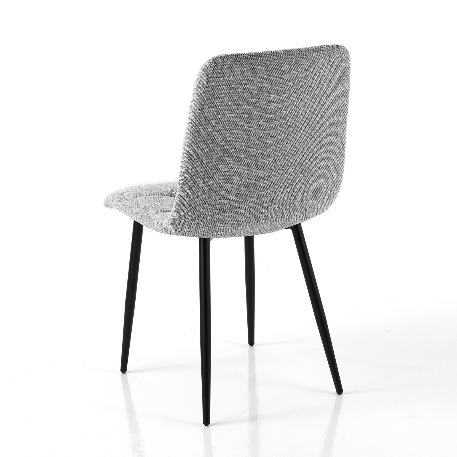 Sedia LUCREZIA GRIGIA tessuto Grigio struttura metallo Nero opaco H85 L42 P53