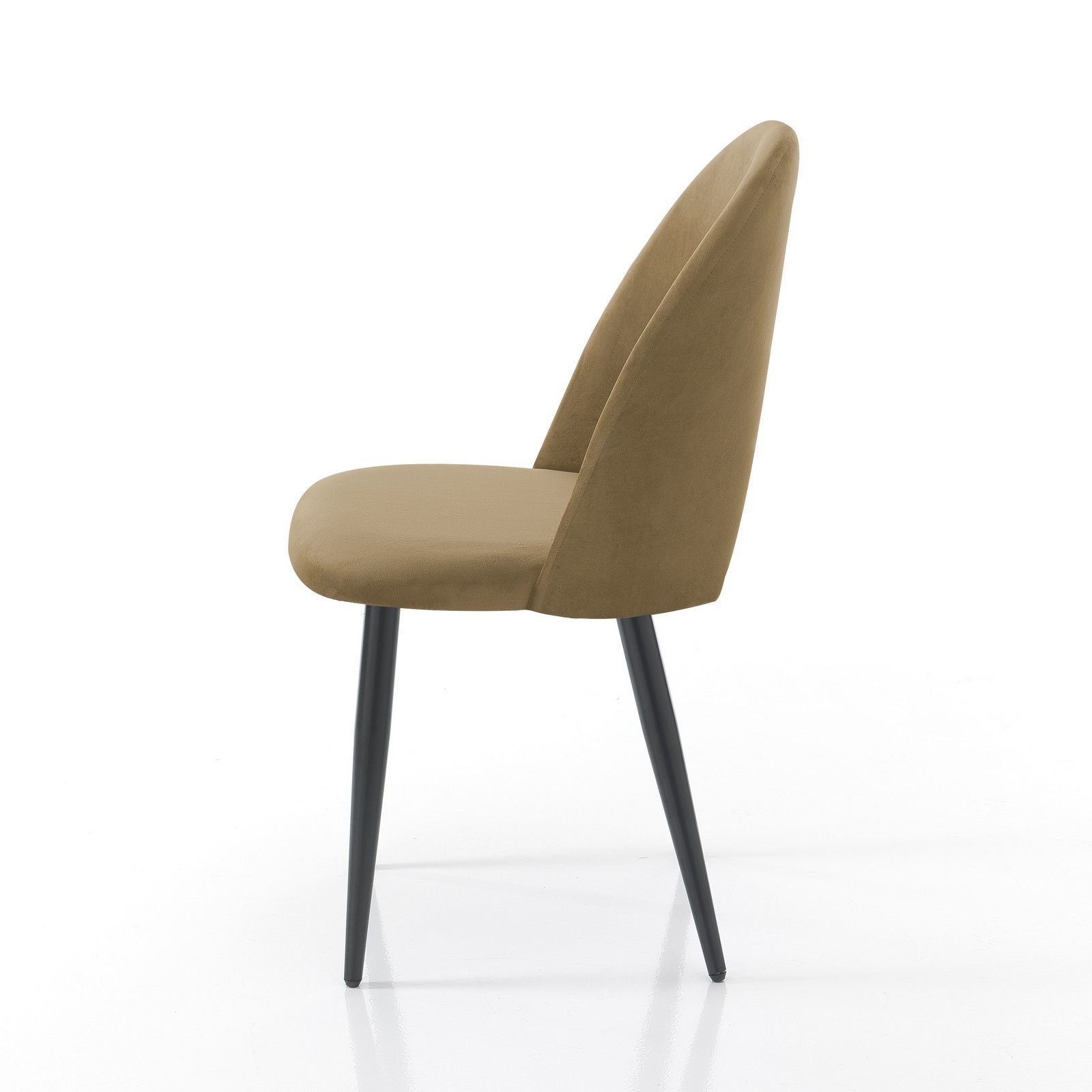 Sedia POPPY TORTORA velluto Tortora struttura metallo Nero opaco  cm H87 L48 P54