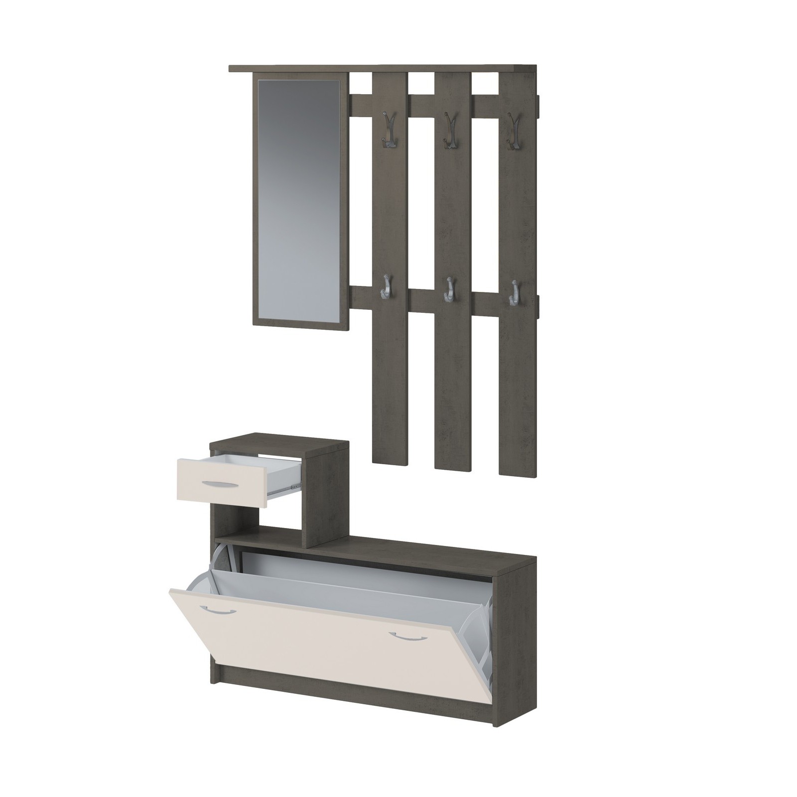 Ingresso LIONE GREY finitura Grigio Grafite opaco frontali finitura Cashmere opaco