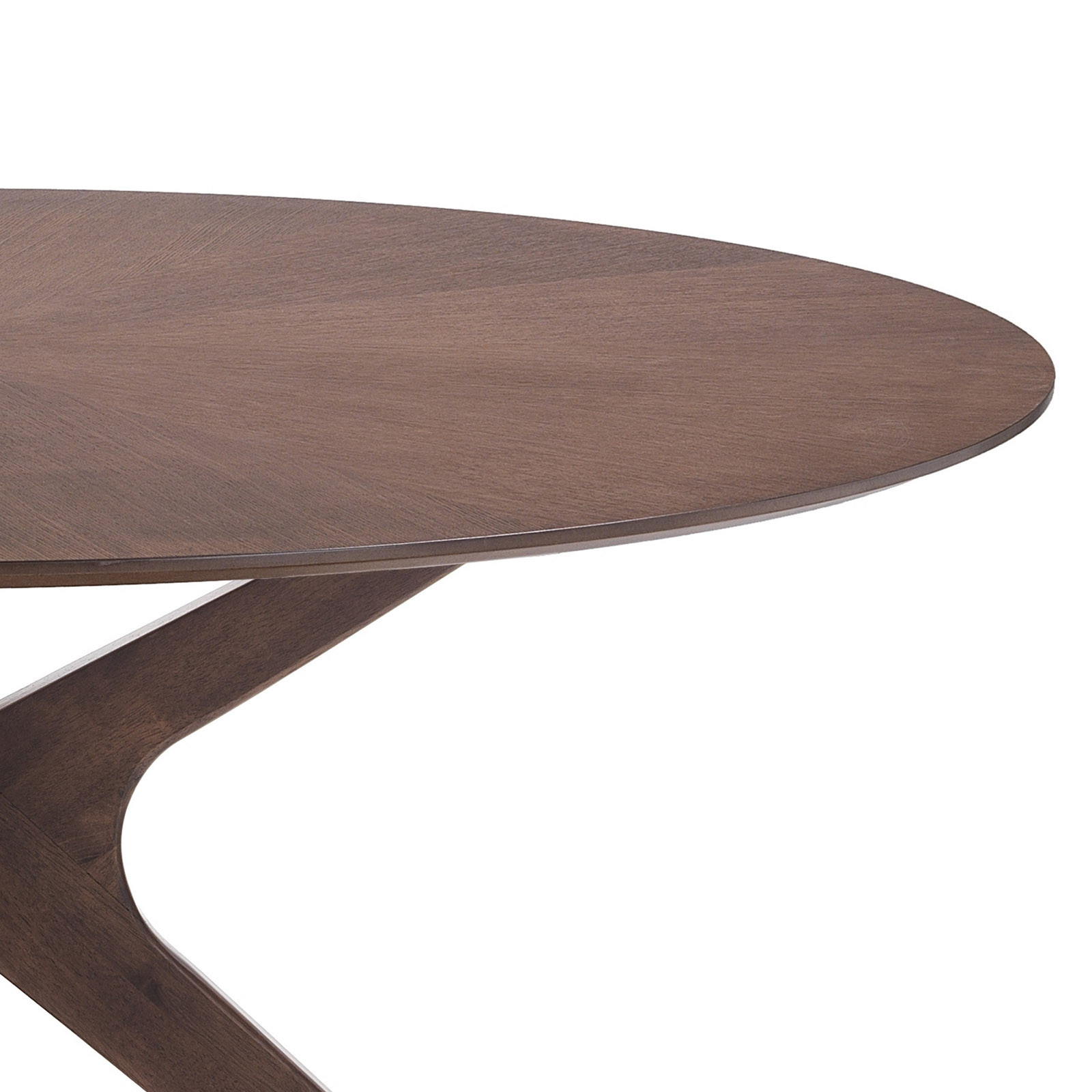 Tavolo Rotondo in legno Chase impiallacciato finitura Noce scuro e Gambe in legno massello, diametro 137 cm