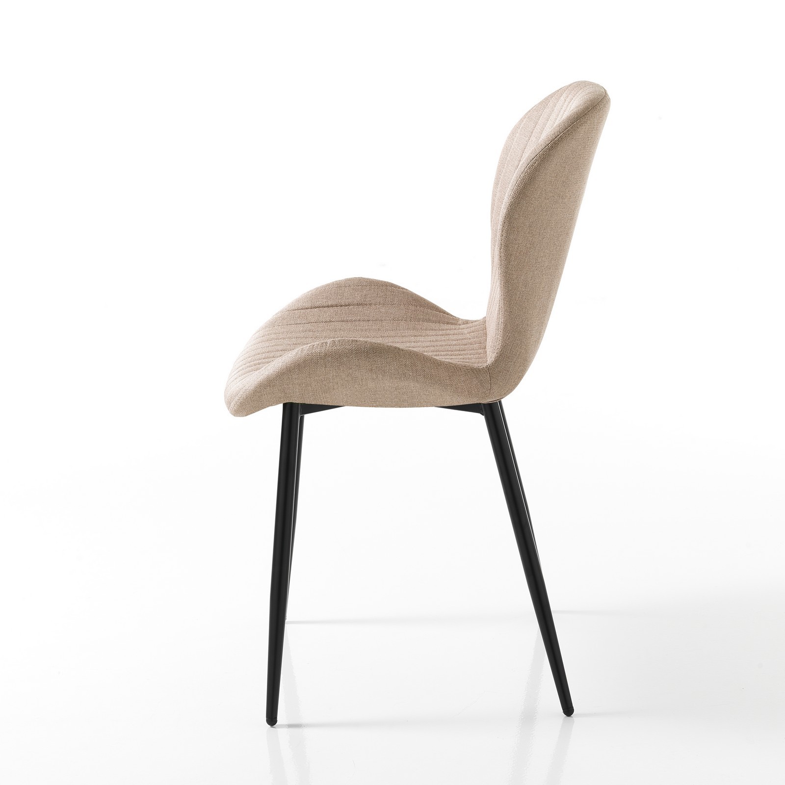Sedia AMALIA MARRONE CHIARO tessuto Marrone chiaro  struttura metallo Nero opaco H86 L51 P56