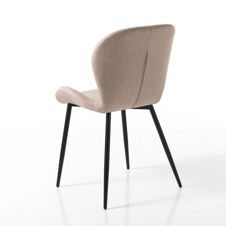 Sedia AMALIA MARRONE CHIARO tessuto Marrone chiaro  struttura metallo Nero opaco H86 L51 P56