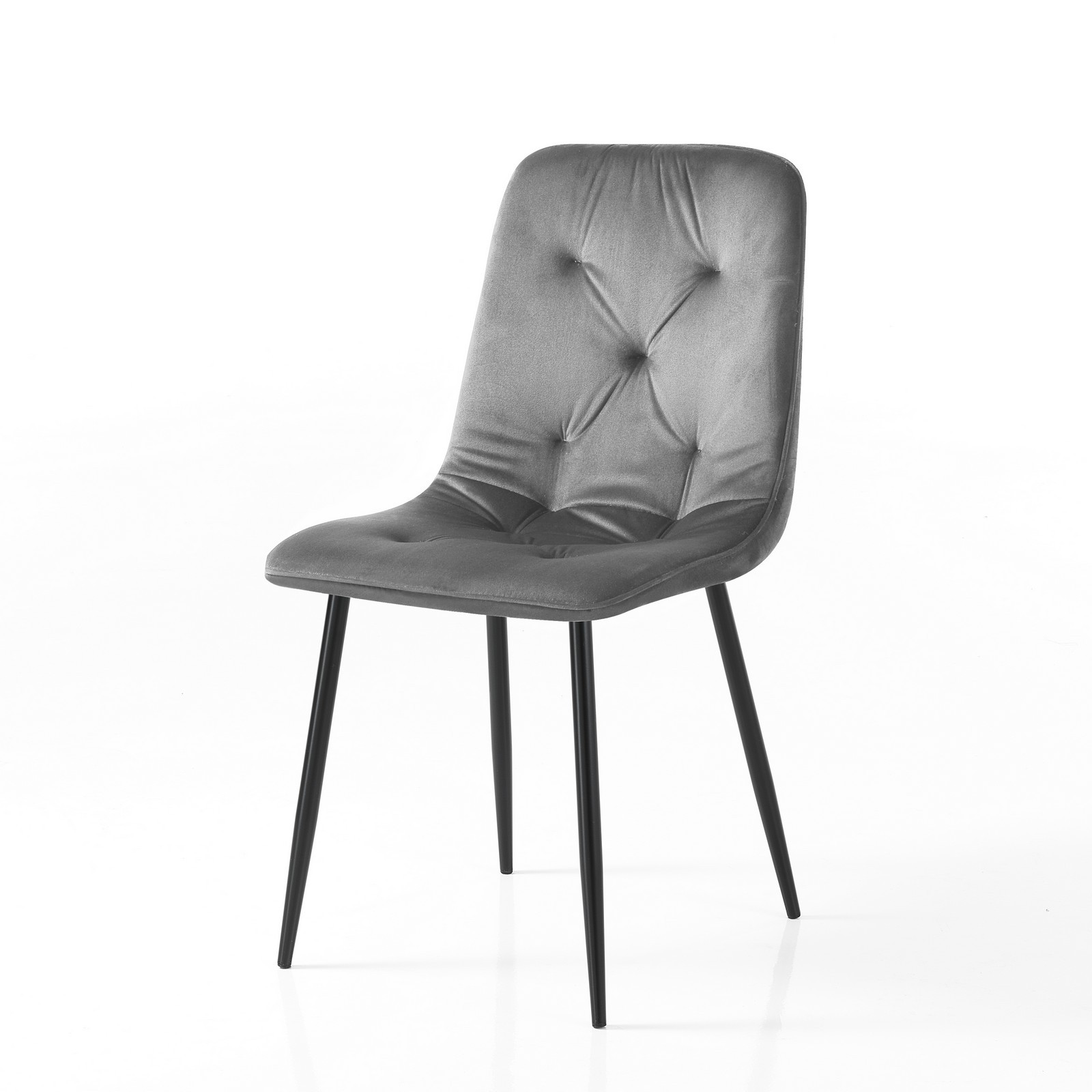Sedia BRIGITTA GRIGIA velluto Grigio H88 L46 P56