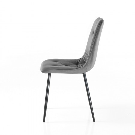 Sedia BRIGITTA GRIGIA velluto Grigio H88 L46 P56