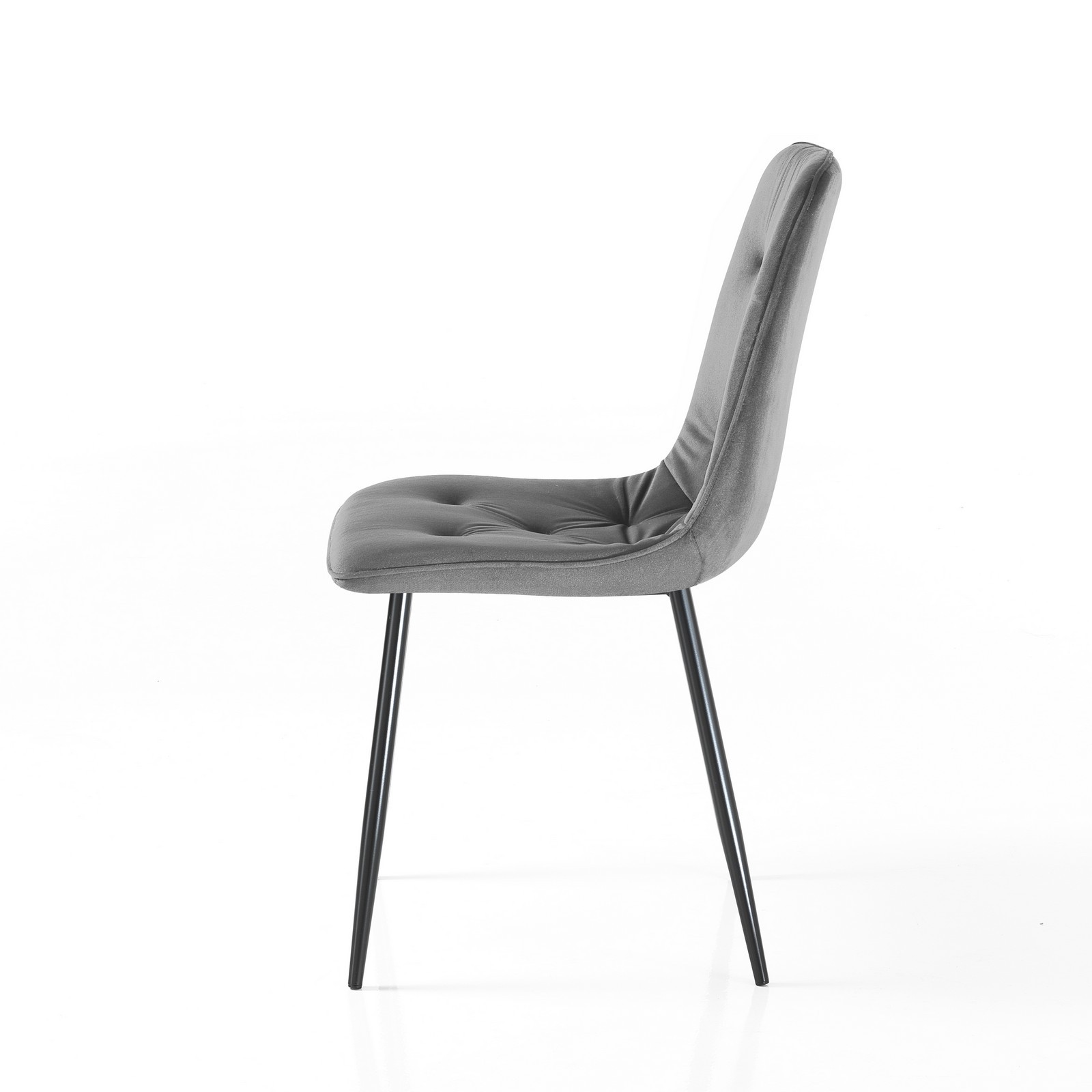 Sedia BRIGITTA GRIGIA velluto Grigio H88 L46 P56