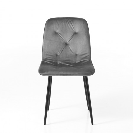 Sedia BRIGITTA GRIGIA velluto Grigio H88 L46 P56