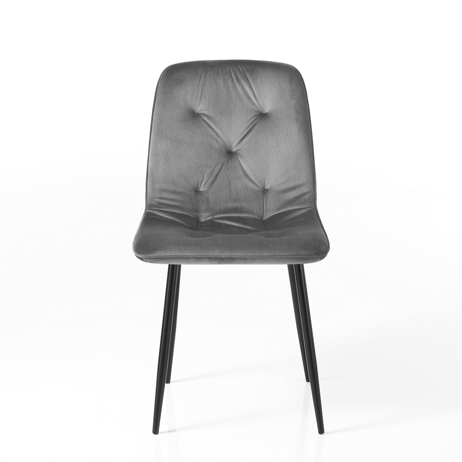 Sedia BRIGITTA GRIGIA velluto Grigio H88 L46 P56