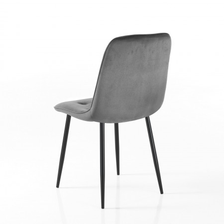 Sedia BRIGITTA GRIGIA velluto Grigio H88 L46 P56