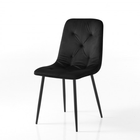 Sedia BRIGITTA NERA velluto Nero H88 L46 P56