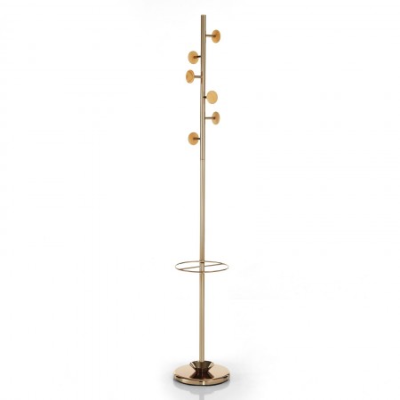 Appendiabiti porta ombrelli BOBO ORO acciaio verniciato Oro Rosa lucido  "Rose Gold" H180 D28