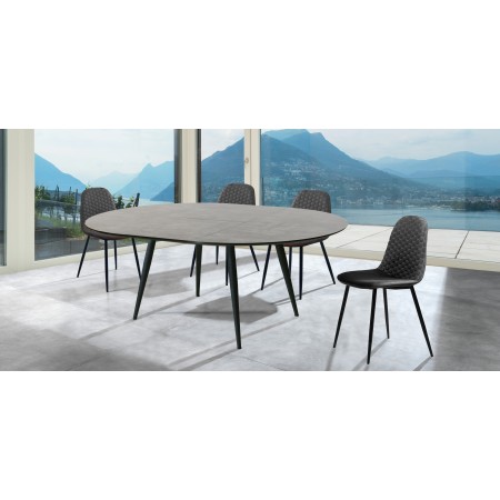 Tavolo allungabile LISO CEMENTO piano finitura cemento H76 P110 L110-150