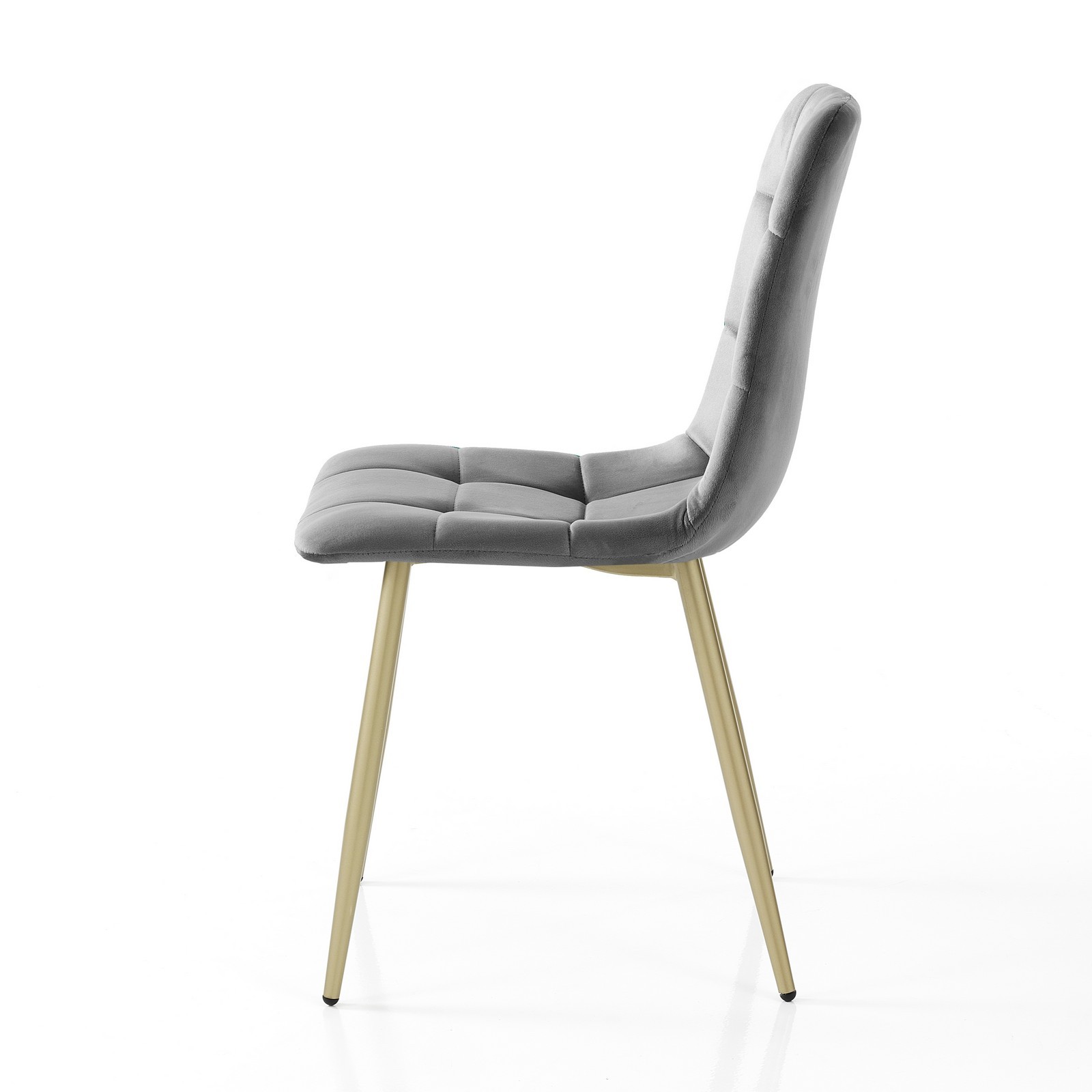 Sedia  LUCREZIA GRIGIO / ORO  velluto Grigio struttura metallo verniciato Champagne Oro opaco  cm H85 L42 P53