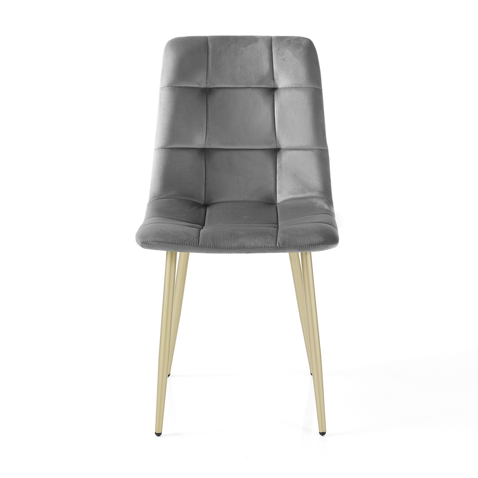 Sedia  LUCREZIA GRIGIO / ORO  velluto Grigio struttura metallo verniciato Champagne Oro opaco  cm H85 L42 P53