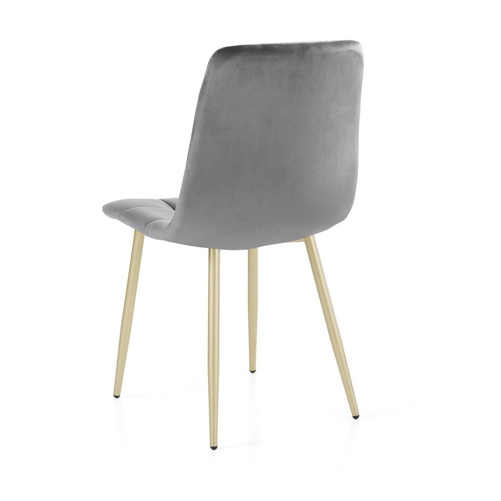 Sedia  LUCREZIA GRIGIO / ORO  velluto Grigio struttura metallo verniciato Champagne Oro opaco  cm H85 L42 P53