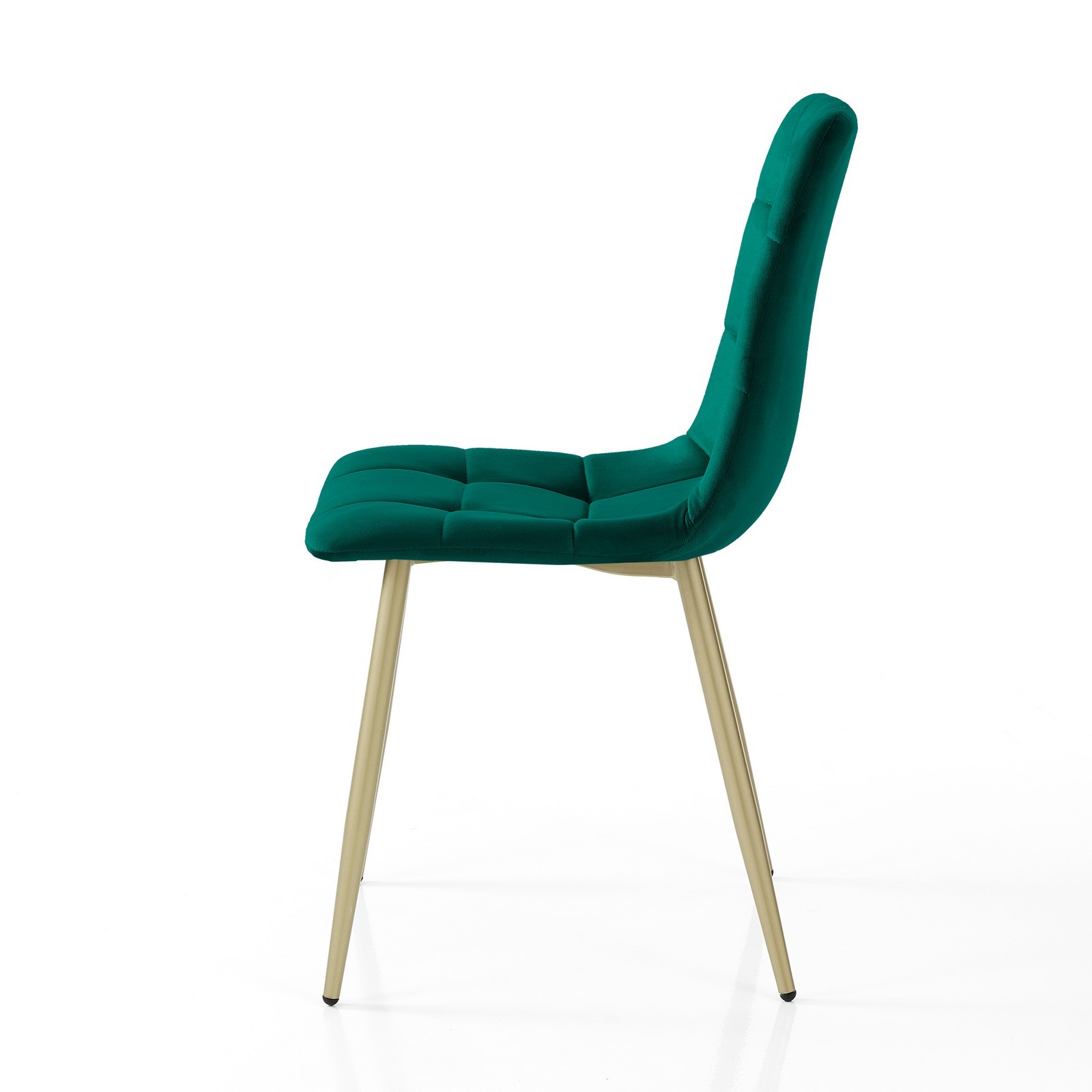 Sedia LUCREZIA VERDE / ORO velluto Verde Scuro struttura metallo verniciato Champagne Oro opaco cm H85 L42 P53