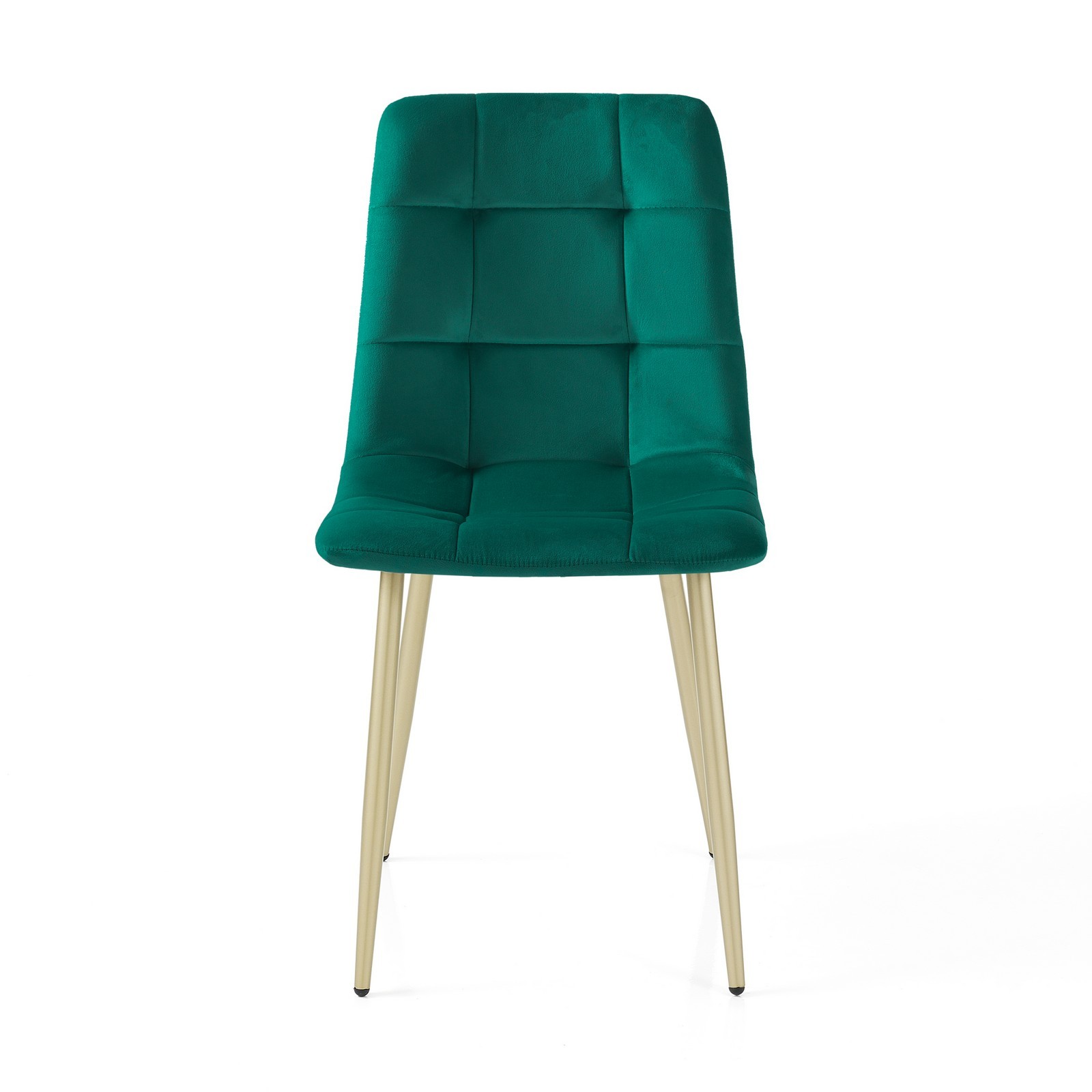 Sedia LUCREZIA VERDE / ORO velluto Verde Scuro struttura metallo verniciato Champagne Oro opaco cm H85 L42 P53