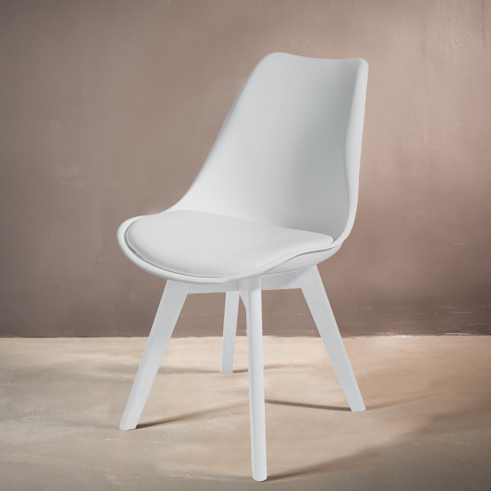 Sedia Diamond Evo White in pelle sintetica Bianca e polipropilene Bianco opaco, 49x54xh81 cm