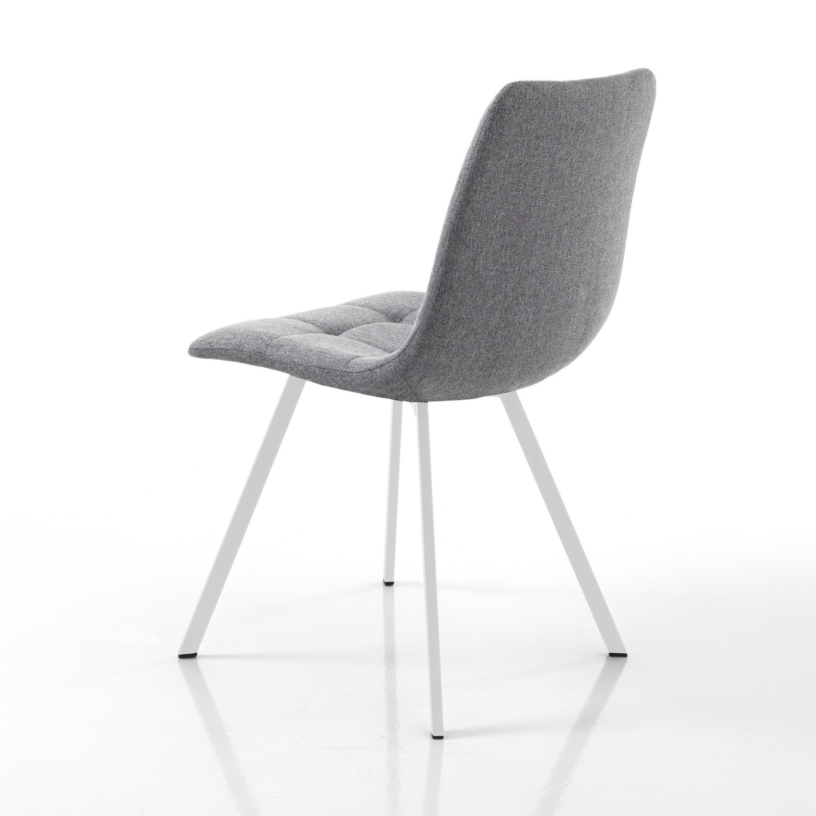 Sedia imbottita NEW UNITY GREY WHITE seduta imbottita tessuto Grigio gambe acciaio verniciato Bianco  opaco cm L46 P56 H85