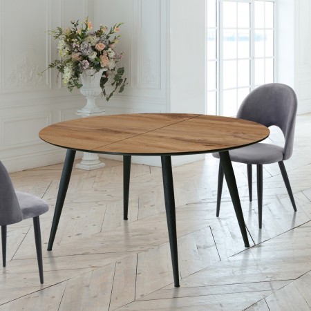 Tavolo Allungabile Rotondo LISO piano finitura Noce chiaro, H76 P110 L110 cm