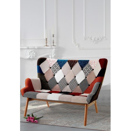 Divano 2 posti MASHUP tessuto con tecnica patchwork H96 L132 P80