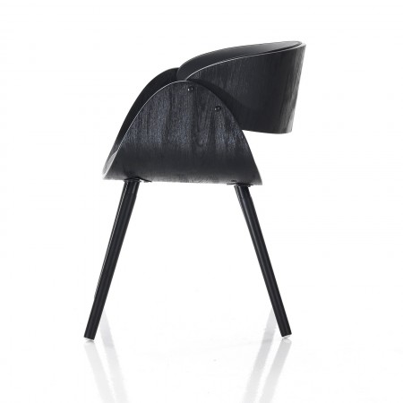 Sedia MARY EVO TOTAL BLACK legno multistrato curvato tinto Nero opaco pelle sintetica Nera H73 L54 P52