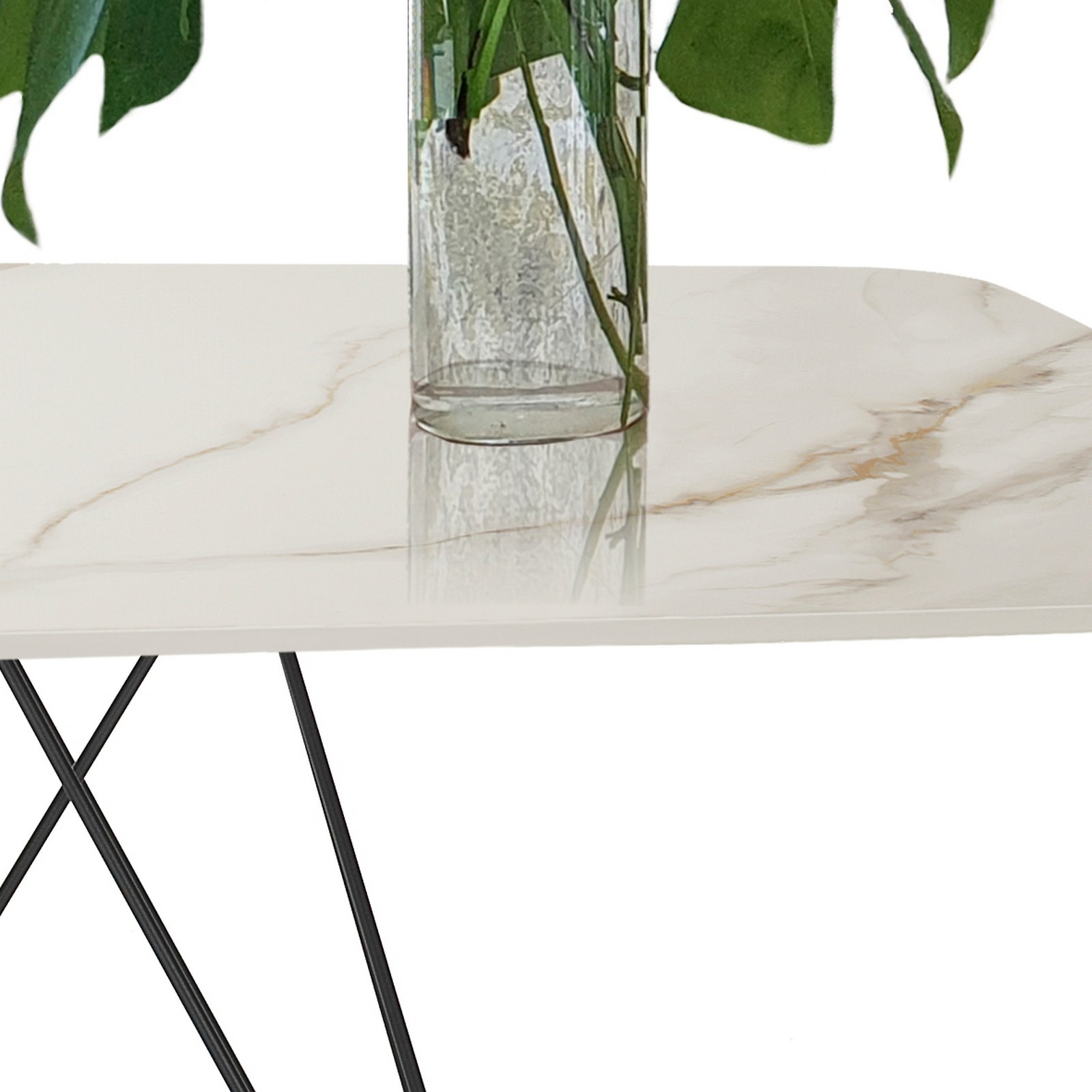 Tavolo scrivania JACOB ONICE MARBLE struttura metallo Nero piano ceramica effetto Marmo Onice Bianco / Giallo cm H77 L180 P90